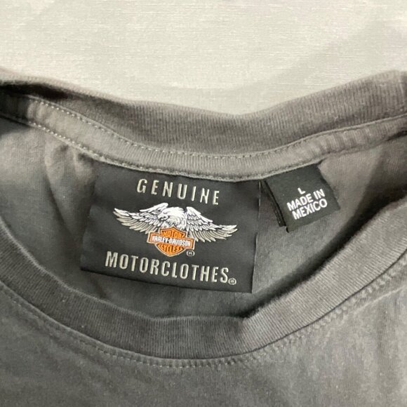 Harley-Davidson Y2K T-Shirt Mens L Big Eagle Retro Gray Black 100% Cotton Mexico - Picture 3 of 9